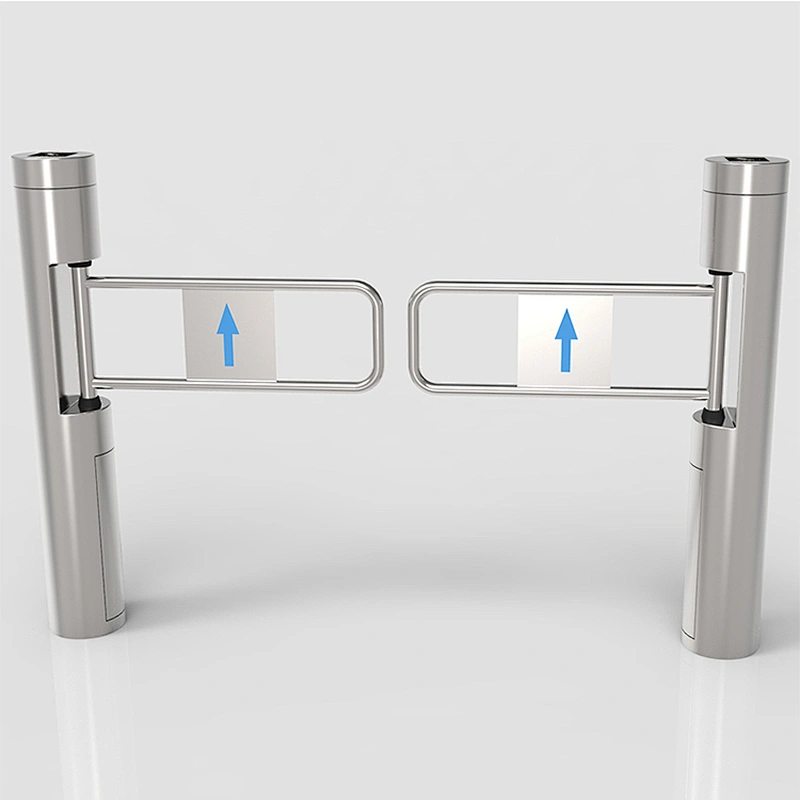 Access Control System Dc Brushless Motor Pillar Glass Swing Gate For Supermarket