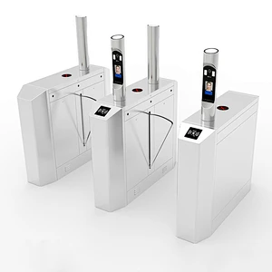 Full Automatic Flap Barrier Turnstile with Smart Card QR Code Reader