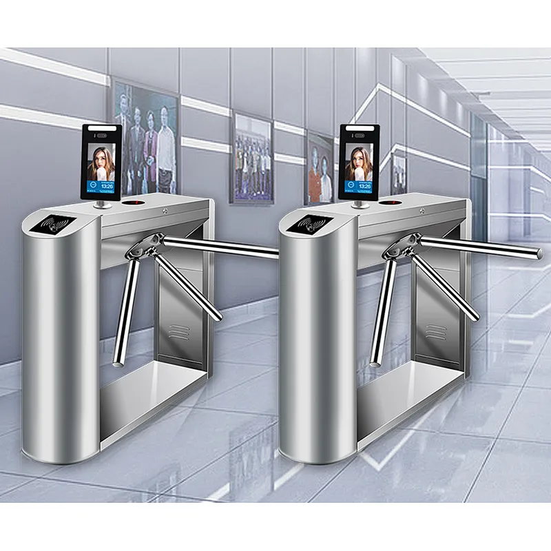 Turnstile Gate Access Control With Facial Recognition Camera And Time Attendance  Detection