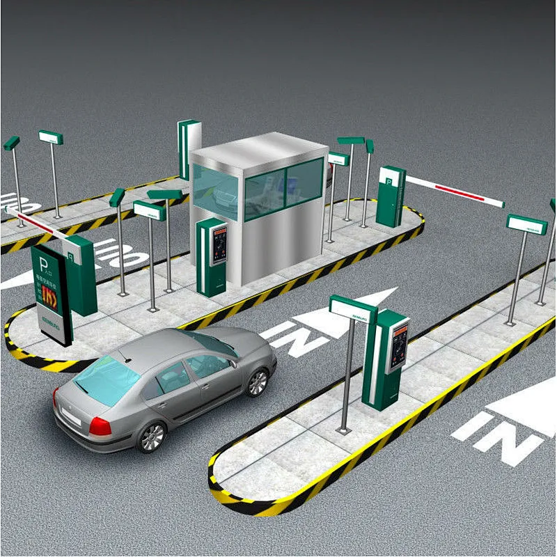 Card dispensing automatic parking lot system with self service paying fee terminal