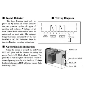 Single or Two way Car Detector Vehicle Loop Detector for Boom Barrier