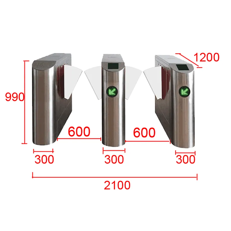 Intelligent Card Reader Access Barrier Gate Torque Controlled Brushless Motor Turnstile Flap Barrier