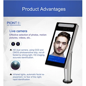 Biometric Device Facial Recognition Electric Lock Glass Door Access Control System for Employees