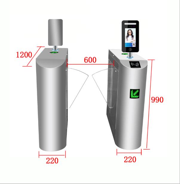 China Factory Flap Barrier Turnstiles Pedestrian Access Control Entry Security Fast Speed Gate