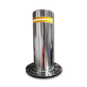 Bollard Parking Stainless Steel Access Control Parking Lot LED Light Automatic Pneumatic Bollard