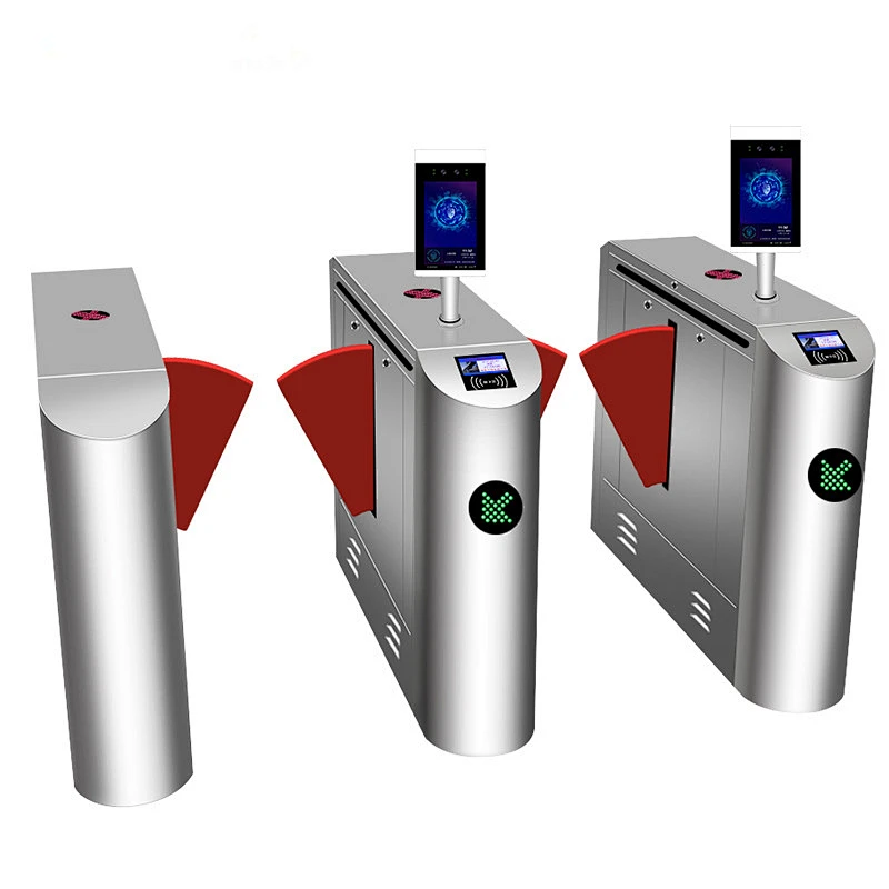 Single Moter Flap Gate Barrier Turnstile Gate Access Control System For Bus Station