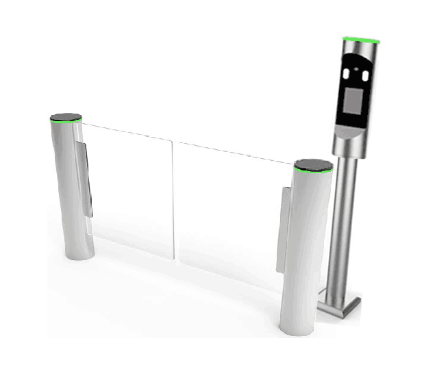 Cylindrical Speed Gate Security System Self Closing Fast lane Flap Barrier Speed Gate Suppliers