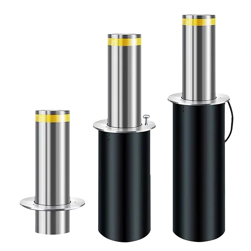 High quality hydraulic automatic rising bollards retractable traffic bollard IP 68 with LED warning light