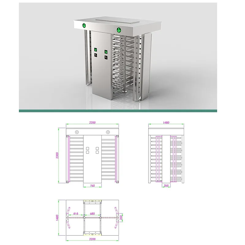Full Height Security Turnstile Gate Access Control System for Airport and Train Station