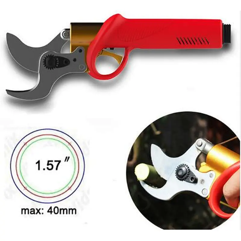 Portable Cordless Electric Pruner Bypass Pruning Electric Metal Vineyard Pruners Machine 45mm