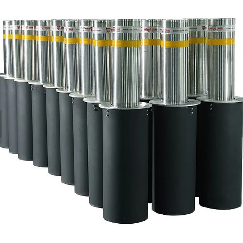 Retractable stainless steel remote control parking bollard/automatic hydraulic rising bollard