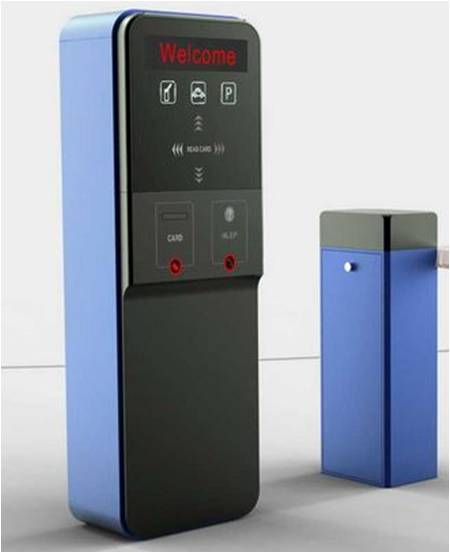 Boom barrier gate with biometric  access control ticket box for car parking system