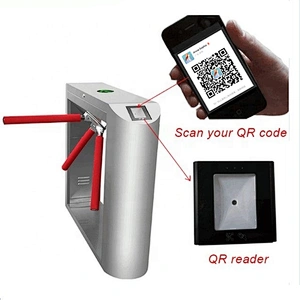 Most Popular Products QR Scanner Vertical Double Tripod Turnstile Door With Wiegand RFID Reader