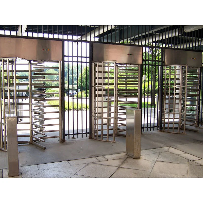 Full-height Motorized Turnstile with Gate for Disabled Access and Goods Entrance