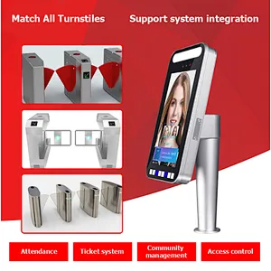 Biometric Device Facial Recognition Electric Lock Glass Door Access Control System for Employees