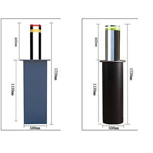 Factory price 304 Stainless Steel Hydraulic Rising Bollard with Led Bollard Light