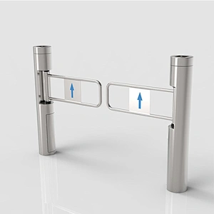 Access Control System Dc Brushless Motor Pillar Glass Swing Gate For Supermarket
