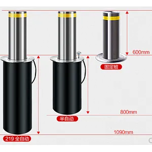 Automatic Rising Pneumatic Retractable  Parking Bollard with LED Light