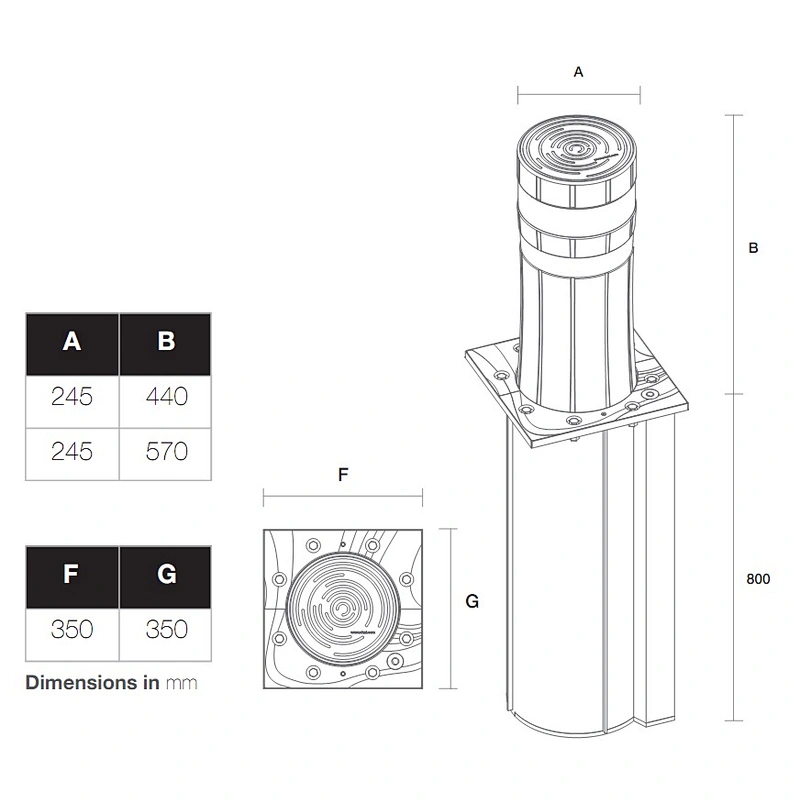 Pneumatic Hydraulic Automatic Retractable Rising Bollards Remote Control Security Bollards