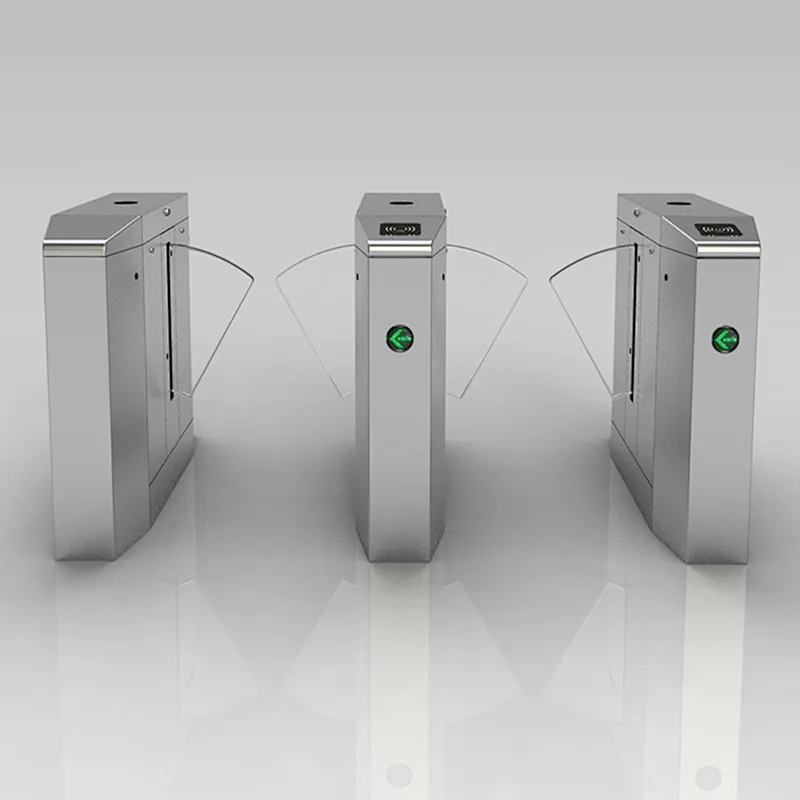 Smart Speed Pedestrian Access Control Electronic Flap Barrier Gate Glass Turnstiles
