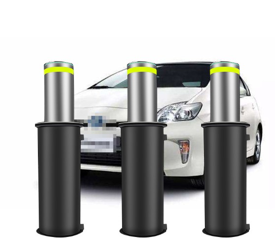 Retractable stainless steel remote control parking bollard/automatic hydraulic rising bollard