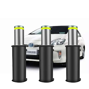 Retractable stainless steel remote control parking bollard/automatic hydraulic rising bollard