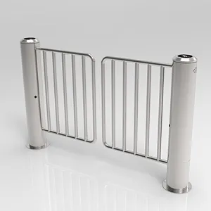 OEM New 304 Stainless Steel Supermarket Telescopic Swing Tubular Barrier Gate Design