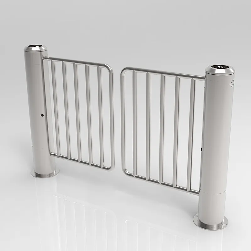 OEM New 304 Stainless Steel Supermarket Telescopic Swing Tubular Barrier Gate Design