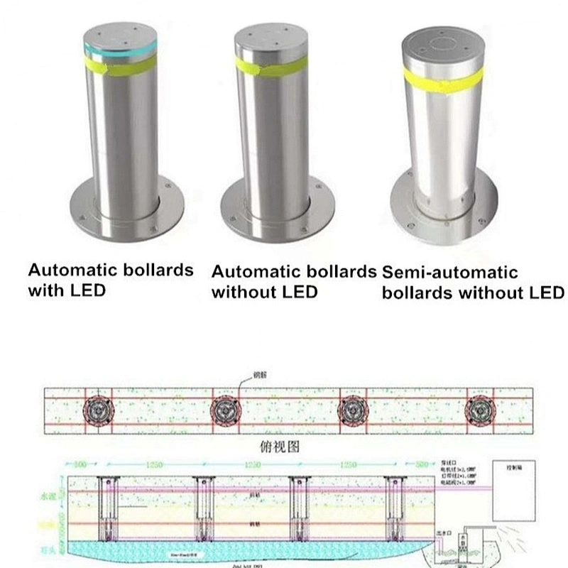 Stainless Steel Metal Traffic Manual Retractable Telescopic Parking Security Bollard For Vehicle Access Control