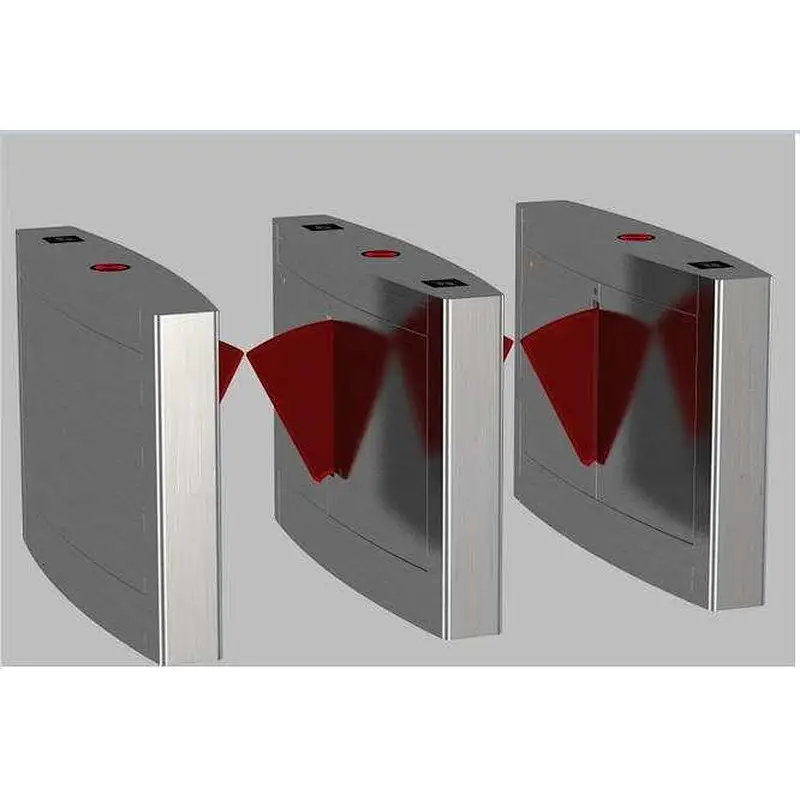 Flap Barrier Turnstiles 304 Stainless Steel Pedestrian Entry Security Speed Gate