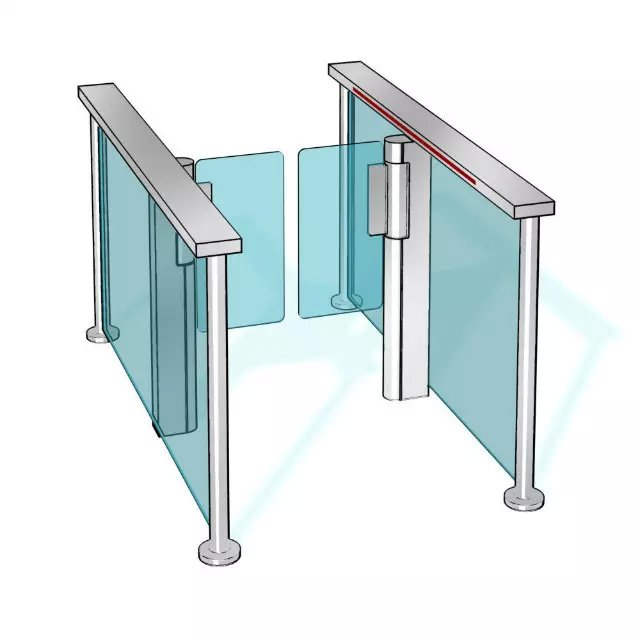 Automatic Aluminum Double Flap Turnstile Swing Barrier Gate