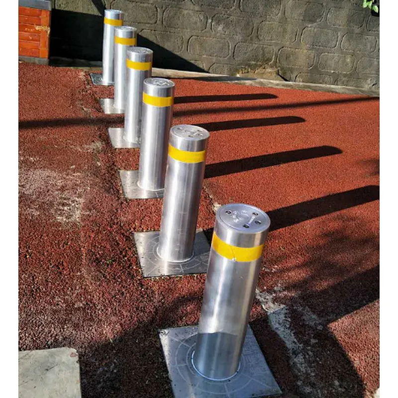 Retractable Rising Bollard Stainless Steel / Steel with Painting/ led light parking safety hydraulic bollard