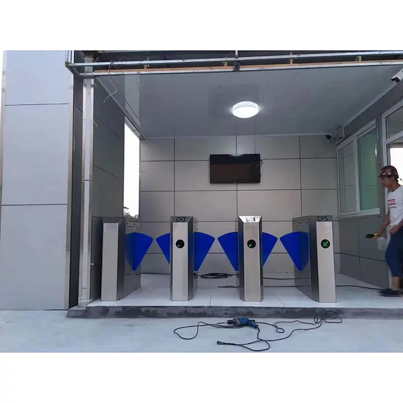 Flap Barrier Turnstiles 304 Stainless Steel Pedestrian Entry Security Speed Gate