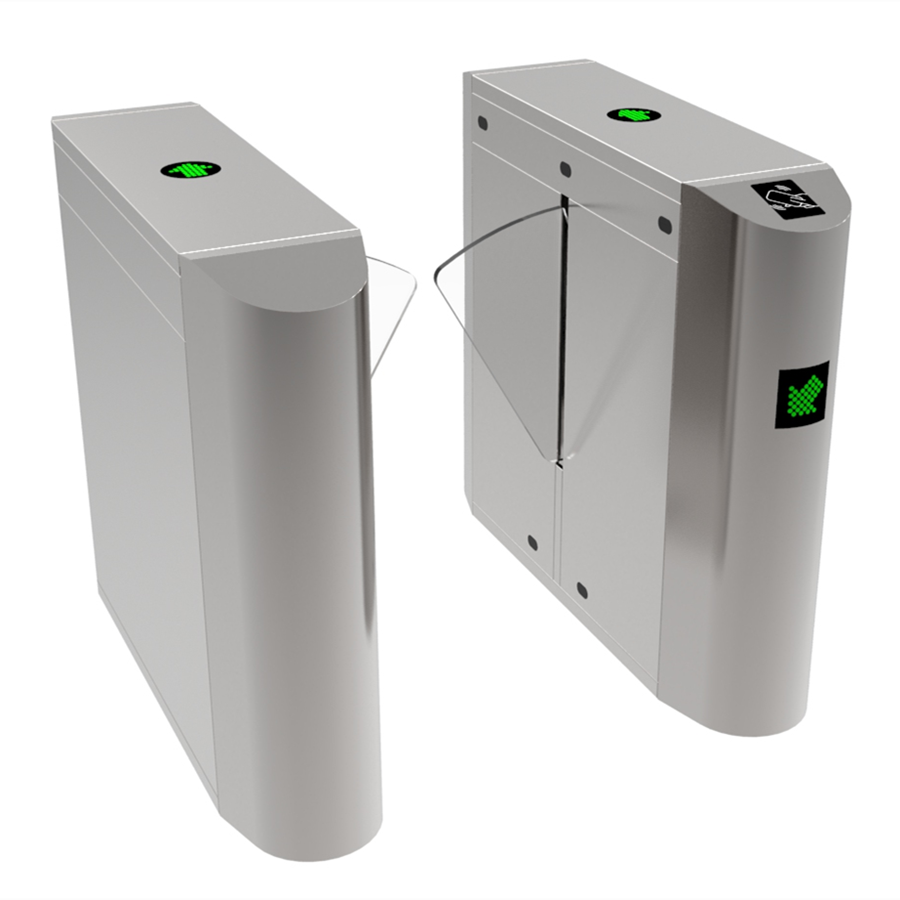 Smart Speed Pedestrian Access Control Electronic Flap Barrier Gate Glass Turnstiles