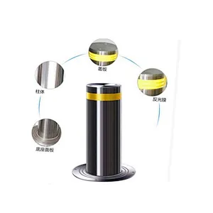 Electric Stainless Steel Automatic Rising Bollards For Vehicle Control