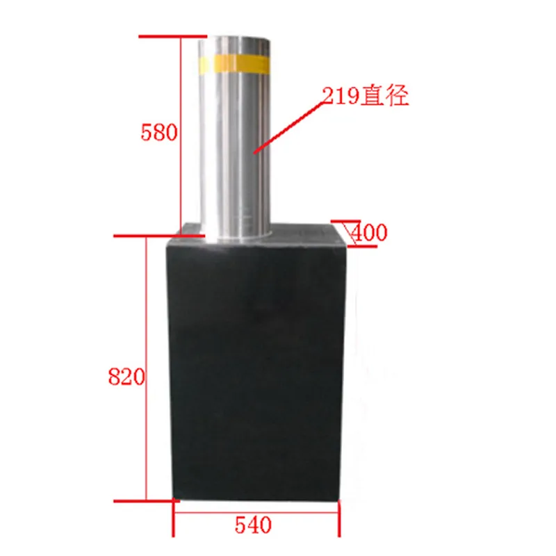 Hydraulic retractable steel rising parking bollards semi automatic road traffic hydraulic bollard system