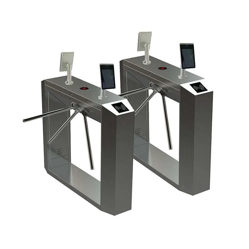 Waist height esd barcode reader face recognition tripod turnstile