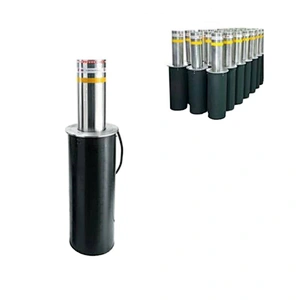 High quality hydraulic automatic rising bollards retractable traffic bollard IP 68 with LED warning light