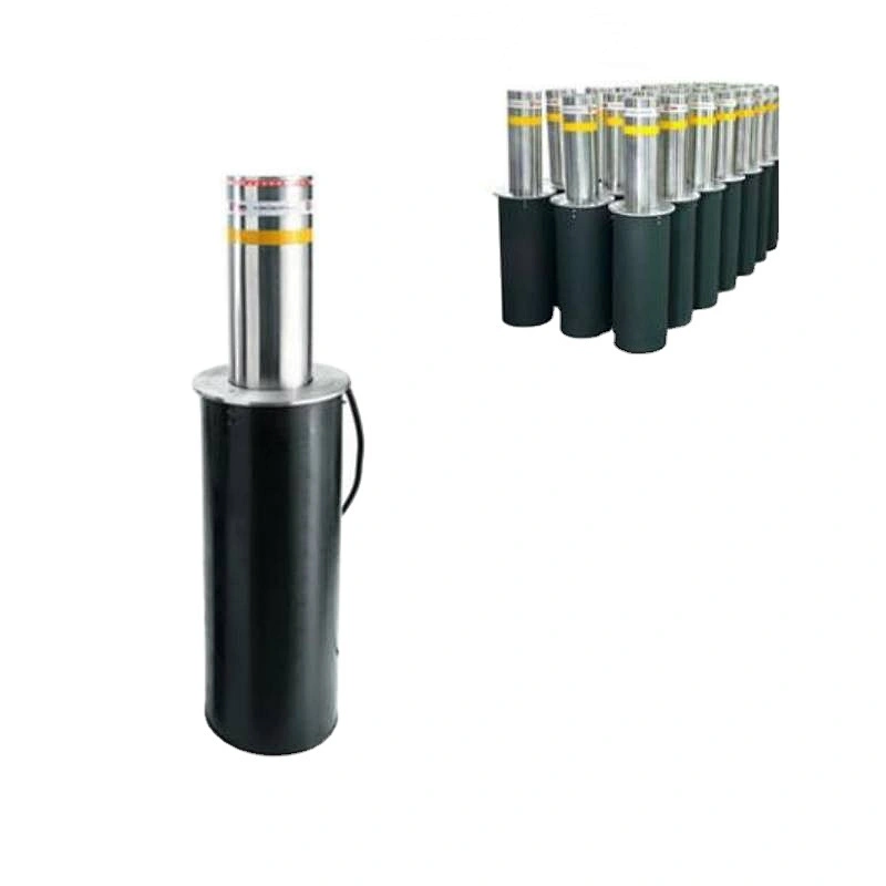 High quality hydraulic automatic rising bollards retractable traffic bollard IP 68 with LED warning light