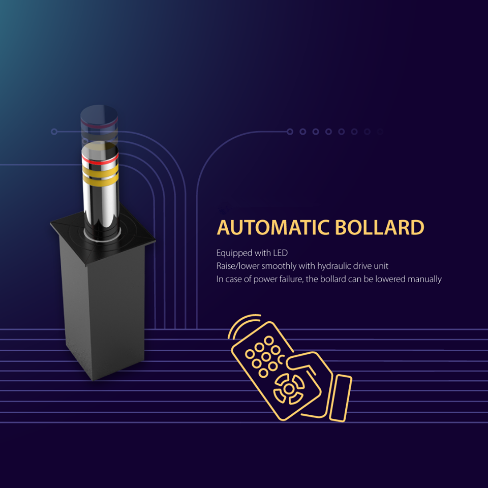 Automatic Reflective Secure Pneumatic Hydraulic Bollards