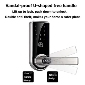 Temporary Password, RFID, Wireless App Entry Touch Screen Keypad Smart WiFi Home Door Lock