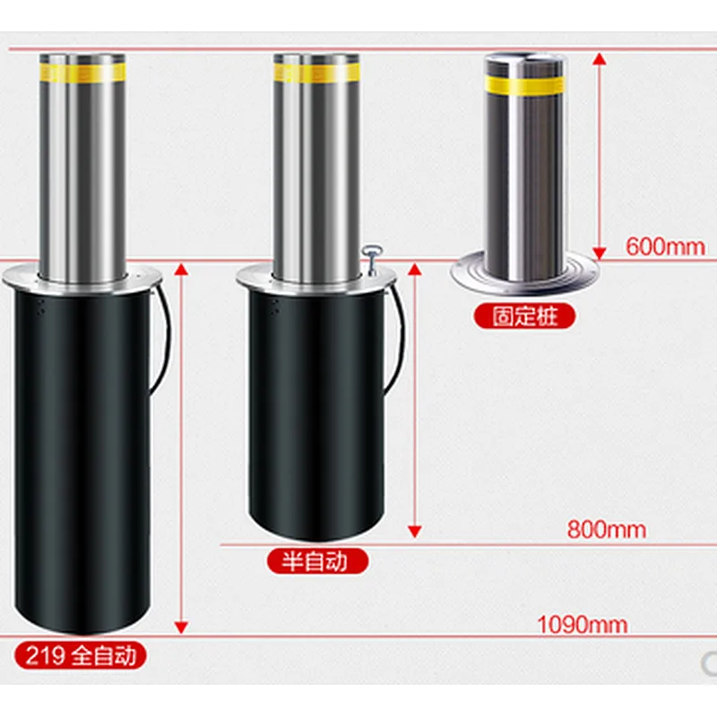 Remote control automatic rising bollard for parking