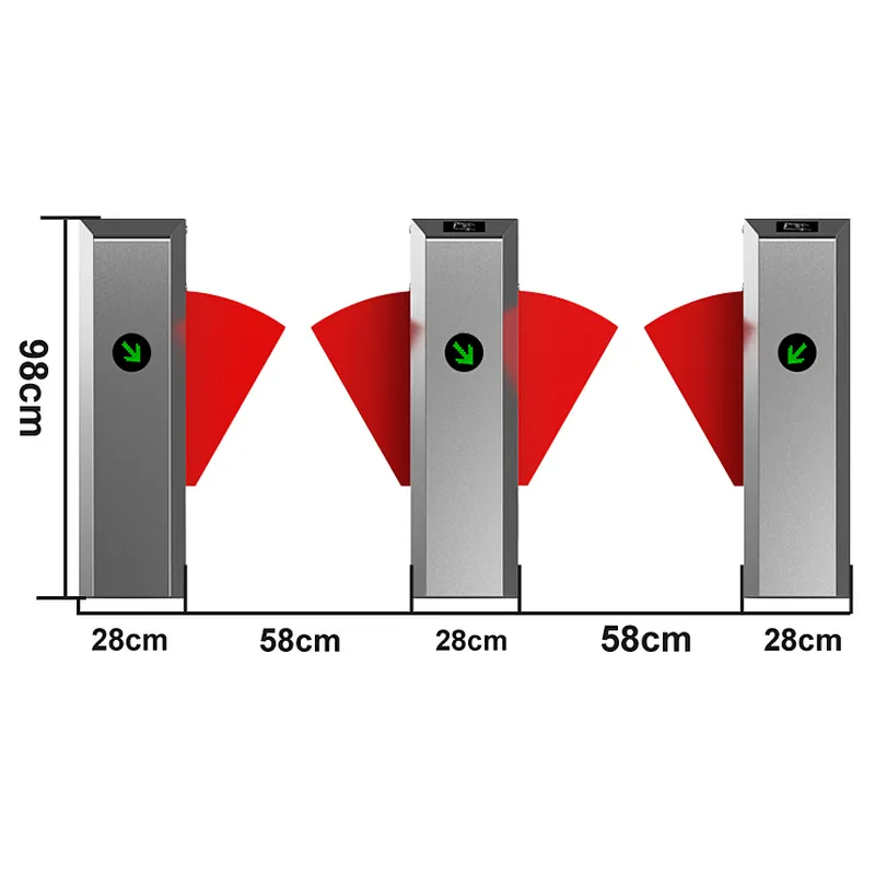 Security Entrance And Exit Access Control Gate Flap Turnstile Gate