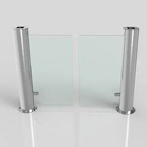 OEM New 304 Stainless Steel Supermarket Telescopic Tubular Swing Barrier Gate Design