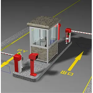 Card dispensing automatic parking lot system with self service paying fee terminal