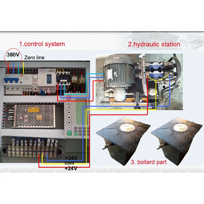Bollard Parking Stainless Steel Access Control Parking Lot LED Light Automatic Pneumatic Bollard