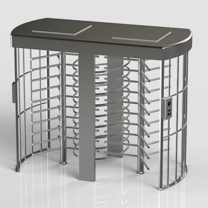 Full-height Motorized Turnstile with Gate for Disabled Access and Goods Entrance