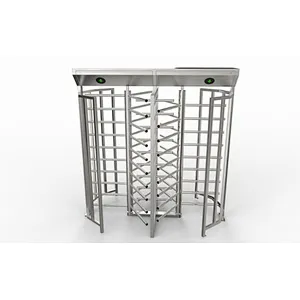 304 Stainless Steel Access Control Equipment Security Double Channel RFID Full Height Turnstile