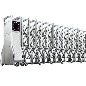 Factory School Main Gate Driveway Design Automatic Retractable Folding Collapsible Gate