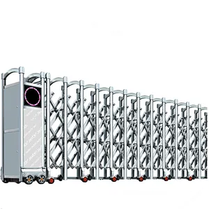 Factory School Main Gate Driveway Design Automatic Retractable Folding Collapsible Gate